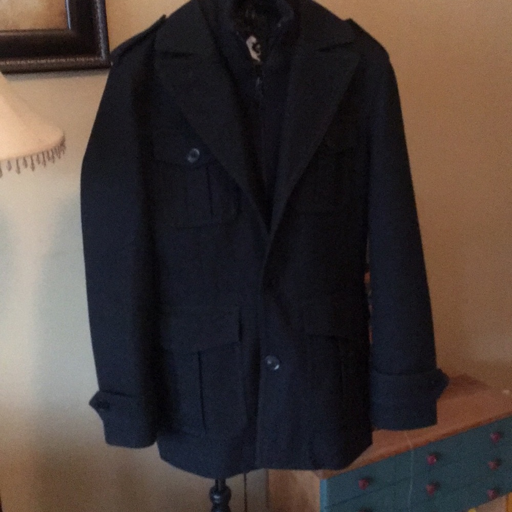 Men’s Express Wool Coat, Sz M